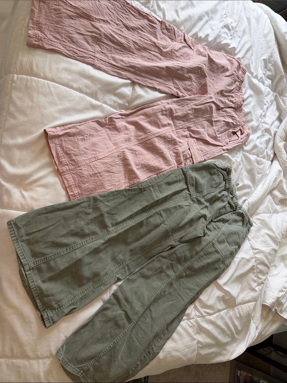 Cat & Jack Wide Leg Joggers in Pink and Olive
